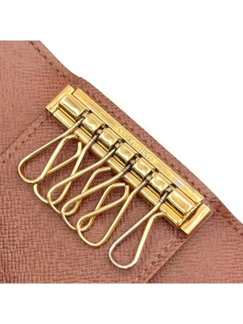 Louis Vuitton Multicles 6 Monogram Leather Brown Key Case Gold Key Holder